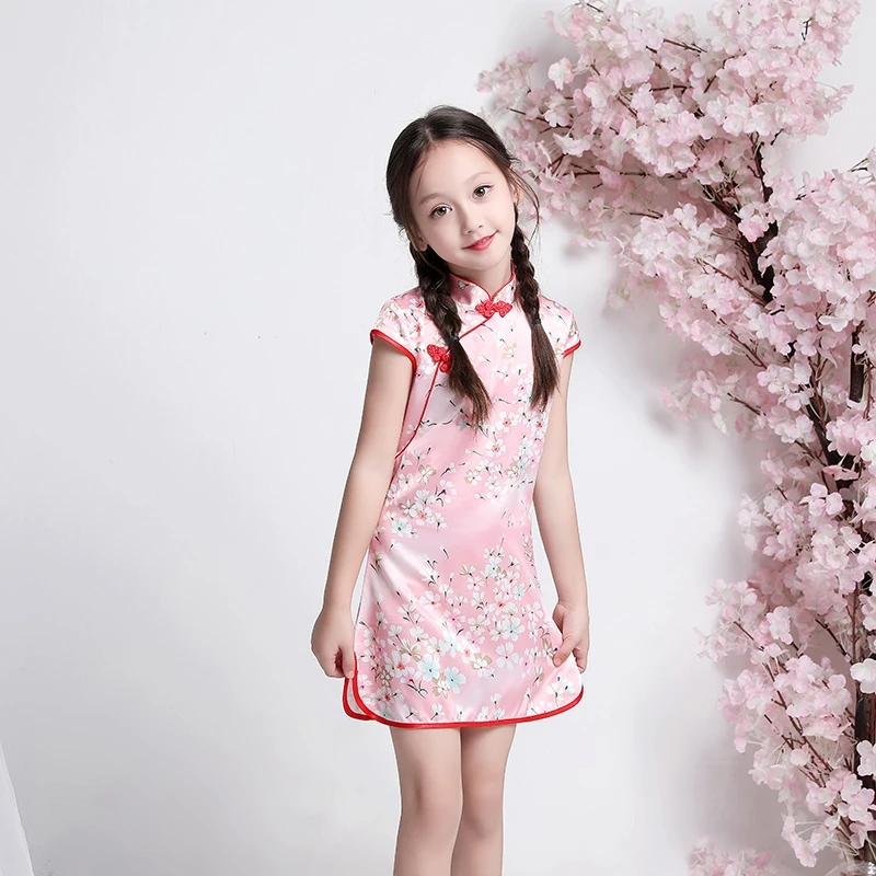 

Chinese Traditional Girl's Cheong-sam Dress Beauty Lovely Little Princess Baby Party Gown Dress Baby Flower Girls Dress