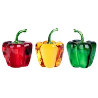 3 colors cute crystal chili figurines living room ornament pepper glass craft paperweight home decoration accessory gifts