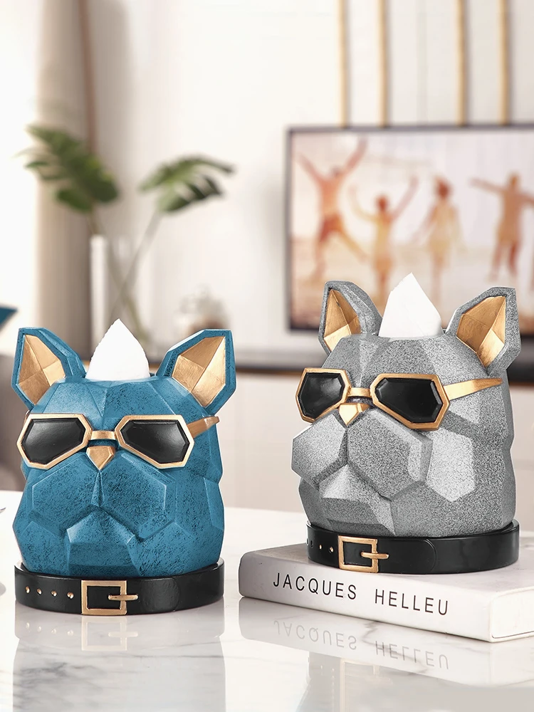

[MGT] Nordic Resin Dog Tissue Box Storage Home Decoration Living Room Decor Coffee Table Animal Art Craft Gift