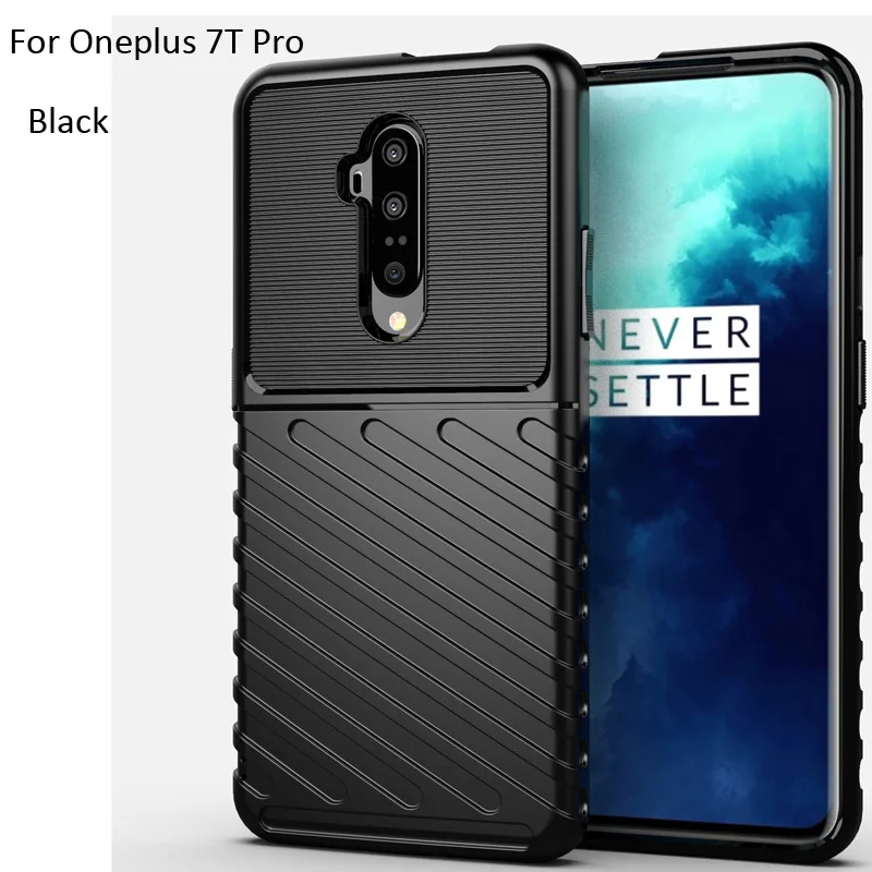 Black Прочный защитный чехол для Oneplus 7T Pro 7 6T защитный чехол с защитой от падения - Цвет: Black