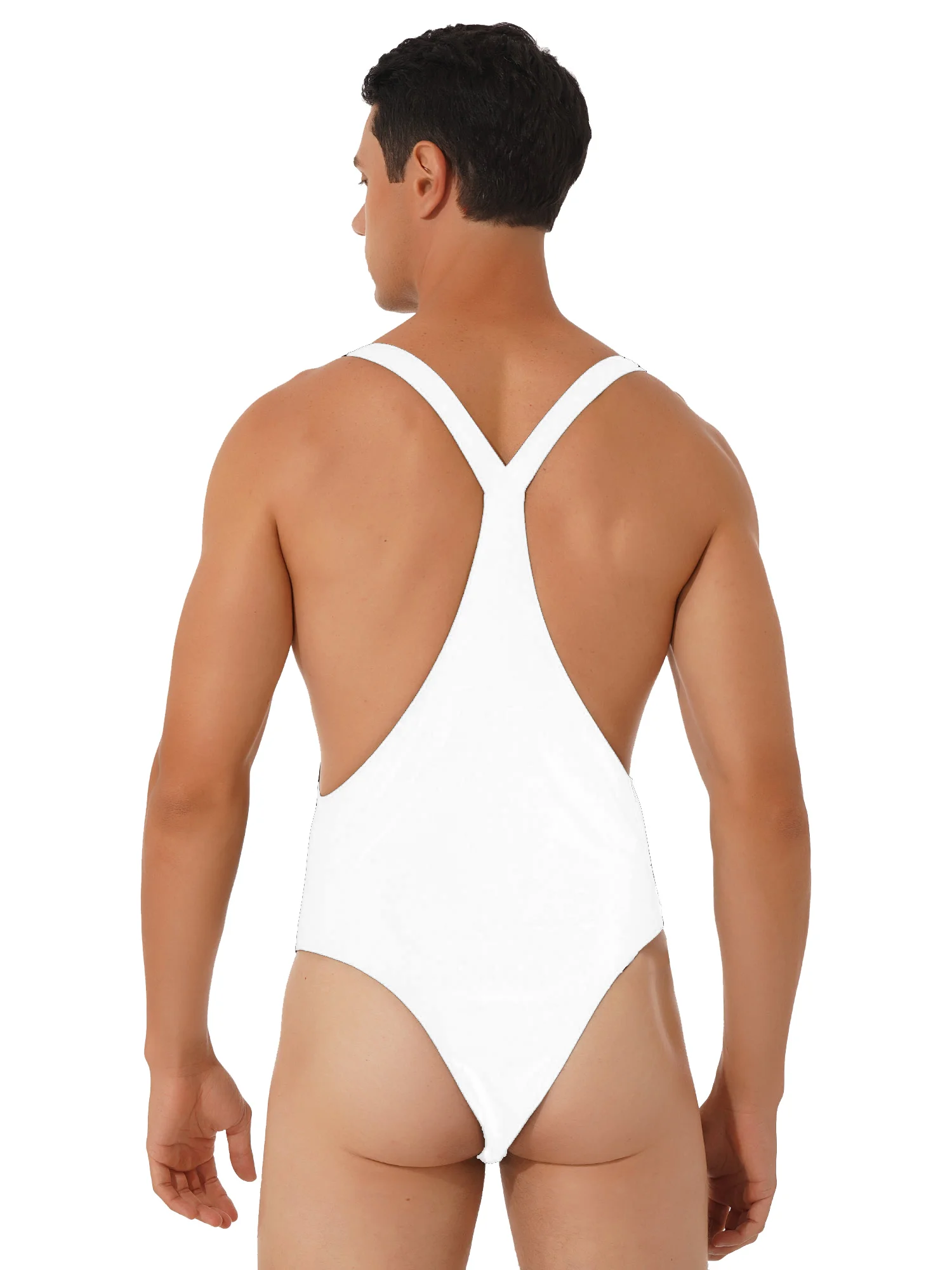 Мужской цельный костюм для борьбы боди с металлической пряжкой трико