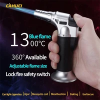 cahuci high jet flame butane gas metal body design refillable adjustable butane jet torch lighter bbq tools flame ignition tool