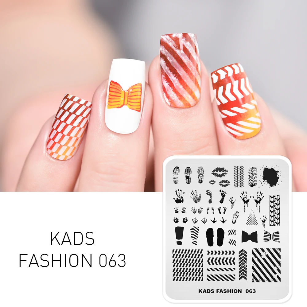 Fashion 063 55 дизайнов, Новое поступление, штамповочные пластины для ногтей, несколько стилей, шаблон, сделай сам, изображение, трафарет, инструмент для красоты, для украшения ногтей, штамп - Цвет: Fashion 063