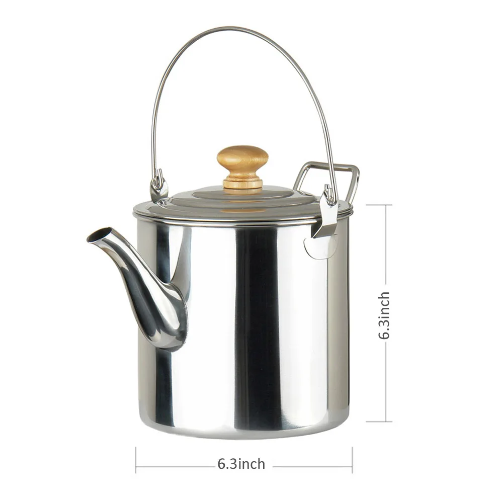 

2L / 3L Outdoor Camping Pot Stainless Steel Kettle Tea Kettle Coffee Pot Camping Travel