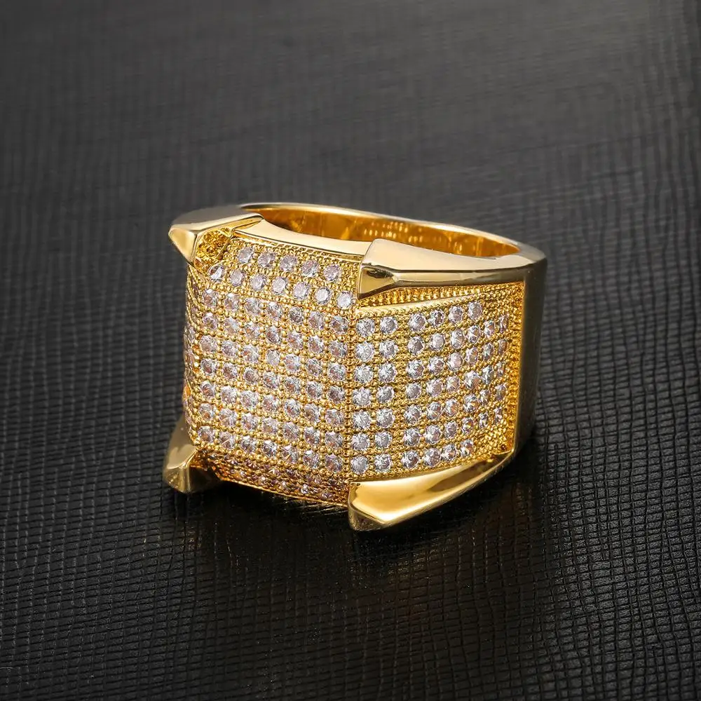 

New Fashion Jewelry Hip Hop Iced Out Bling Rings High Quality AAA Zircon Fashion Male Hiphop Ring Charm Gifts Drop Shipping