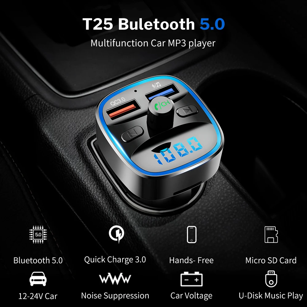 Bluetooth 5 0 fm-передатчик автомобильный модулятор Беспроводной громкой связи Авто