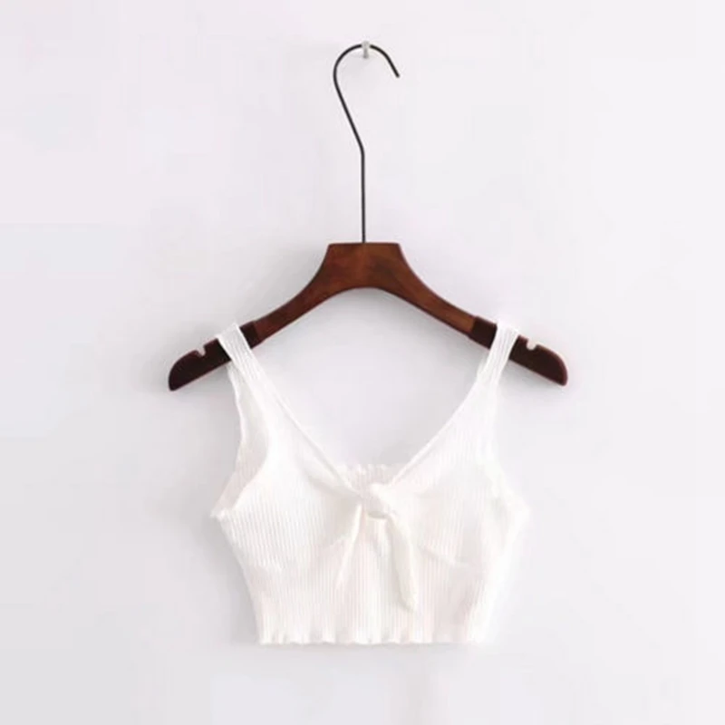 Женская летняя пикантная повседневная короткая футболка без рукавов с вырезом