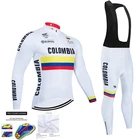 2021 Колумбийская Осенняя мужская Трикотажная одежда с длинным рукавом для езды на велосипеде, брюки с нагрудником, одежда для езды на горном велосипеде, одежда для езды на велосипеде, спортивная одежда для улицы
