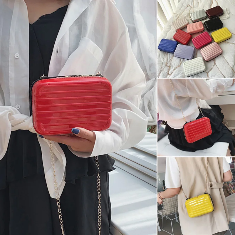 2019 New personality Women mini luggage suitcase fashion Luggage Bag Soft Shell Square Handbag women Purses And Handbags O66 | Багаж и