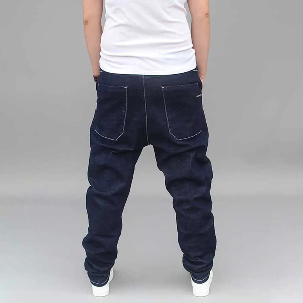 Модные мужские Свободные мешковатые джинсы модные Гаремные штаны треники из