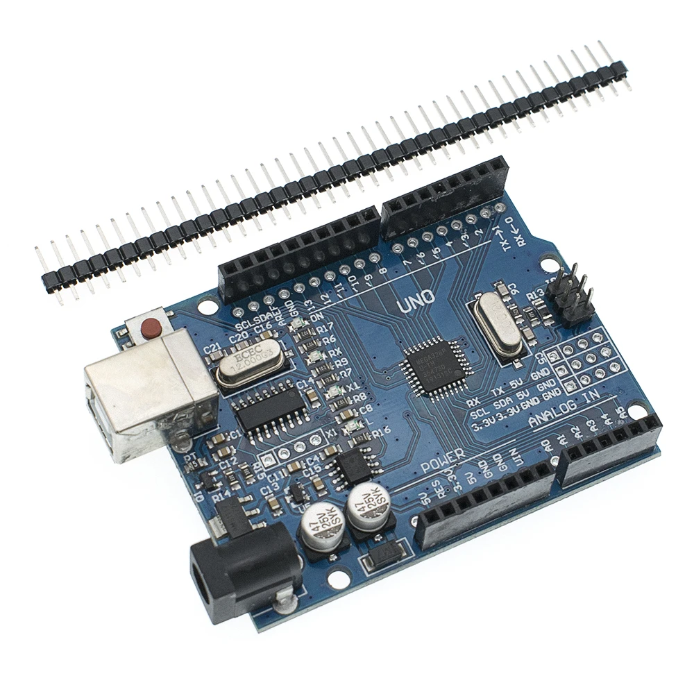 10 шт. синий/красный/черный 2,4 TFT Модуль UNO R3 макетная плата с CH340 ATMEGA328 USB кабель для Arduino - Цвет: UNO Blue