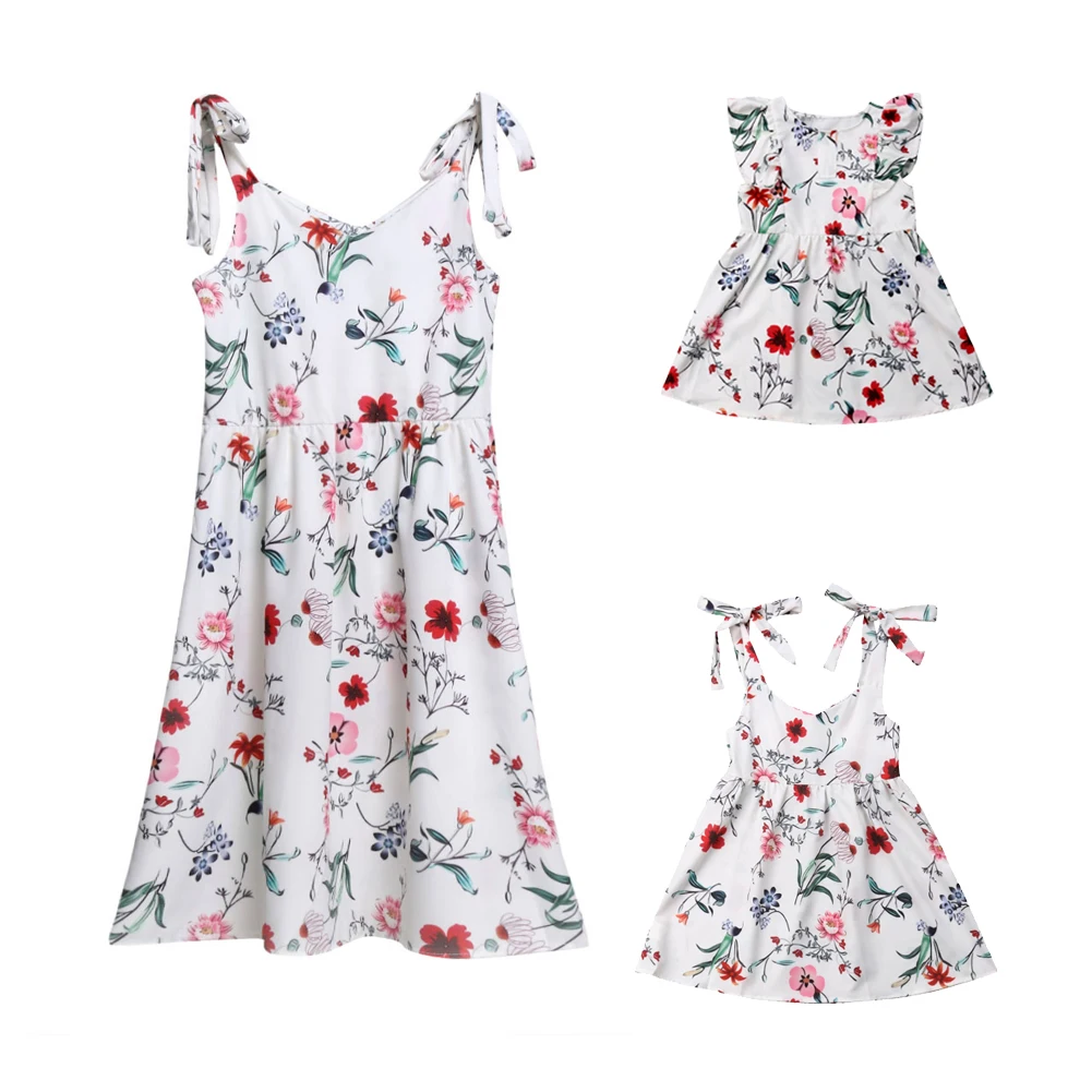 Летнее платье для матери и дочери|Сочетающаяся одежда семьи| |