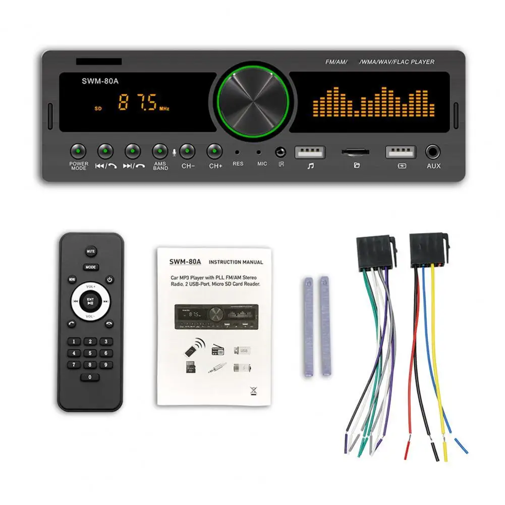

Автомобильный MP3-плеер с двойным USB Bluetooth Портативный громкой связью FM-радио плеер для транспортных средств автомагнитола магнитола Авторад...