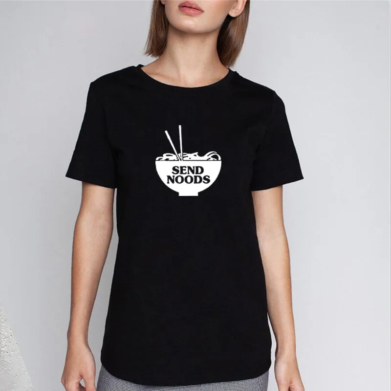 Футболка с принтом Noods женская футболка круглым вырезом хлопковая коротким