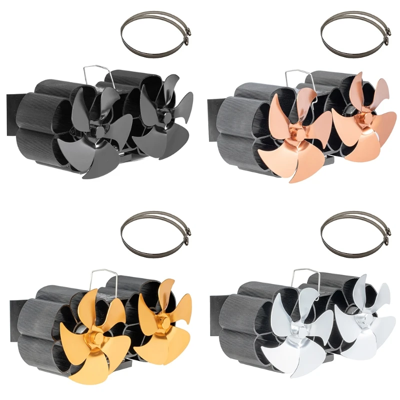 

Wood Burner Fan Heat Powered Stove Fan for Wood Log Ultra Quiet Home BG703 Disperse Warm Air Through House Ultra Quiet