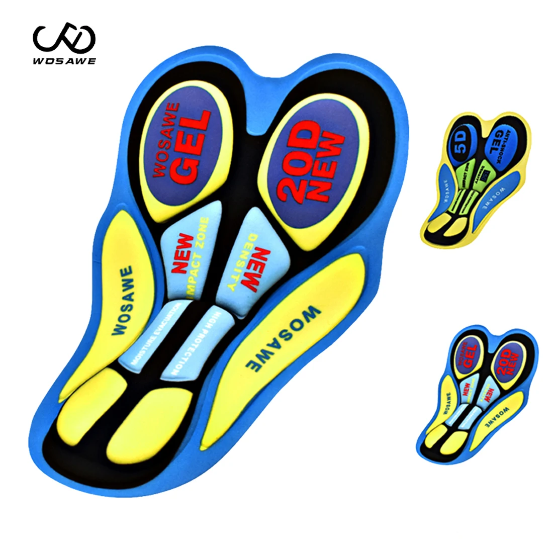 

WOSAWE Cycling Paddeds 20D Cushion Shockproof Shorts Pads Bike Riding Base Cushion Outdoor Underwear MTB bike 5D Silica Gel Pad