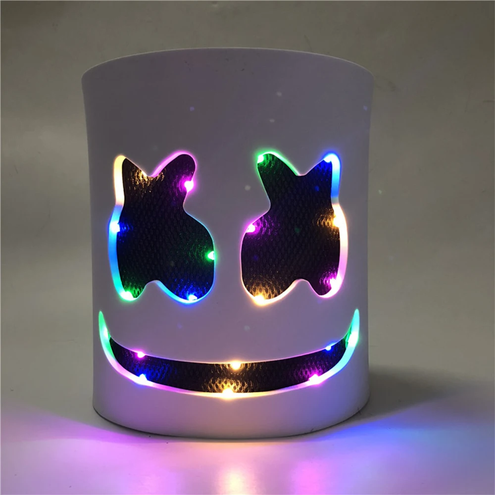 СВЕТОДИОДНЫЕ светящиеся маски Marshmallow DJ маска на шлем реквизит для косплея