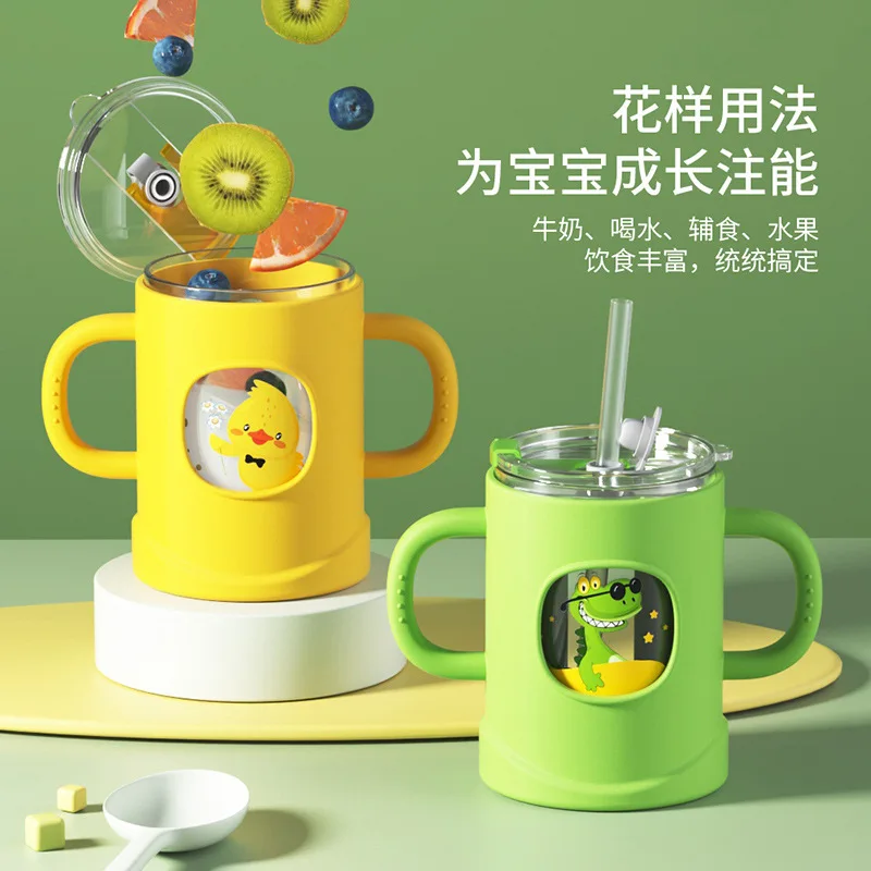 Детская стеклянная Бытовая чашка для молока со шкалой термостойкая стандартная