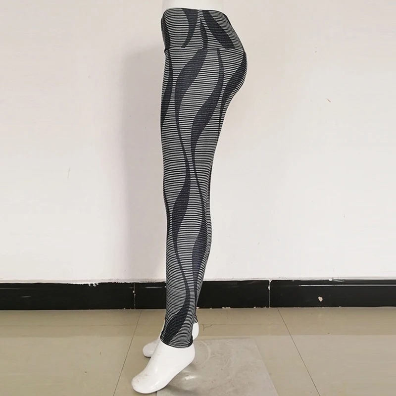 

Women Yoga Pants Autumn Sports Clothes Slim Running Sportswear 3D Striped Pants Female High Waist Fitness Yoga Pants
