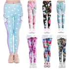 Для детей, на лето тонкие леггинсы для девочек с кружевным узором в виде единорога, штаны с рисунком для детей, эластичные, обтягивающие брюки из дышащего мягкого материала Цветочный принт брюки От 2 до 9 лет