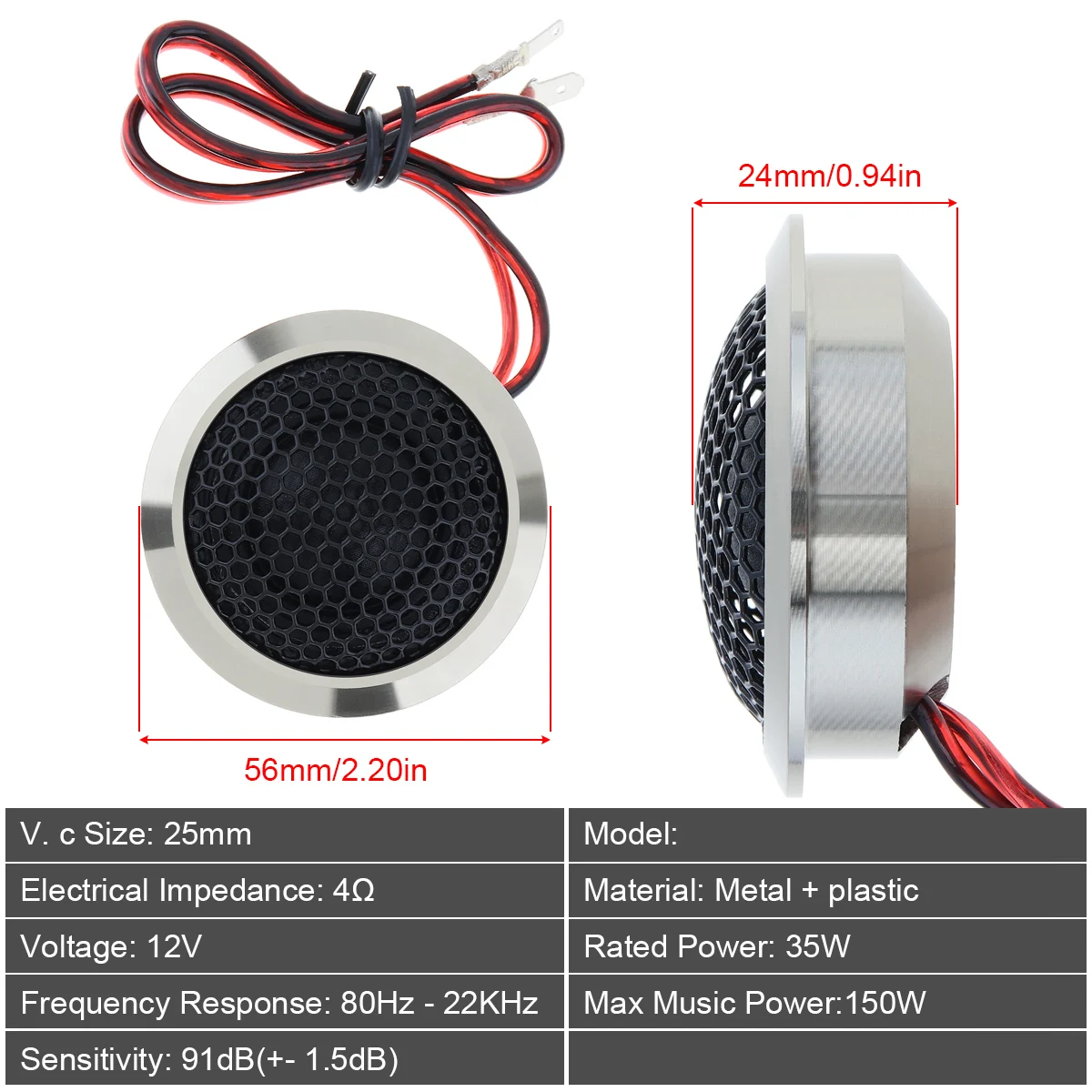 Универсальный автомобильный купольный мини динамик 2 шт. высокоэффективный