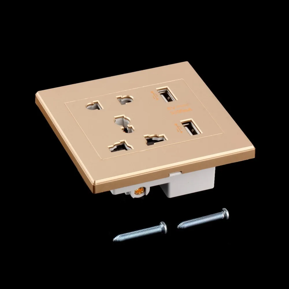 Электророзетки Dual USB Порты и разъёмы 5V 2100MA Электрический настенный Зарядное