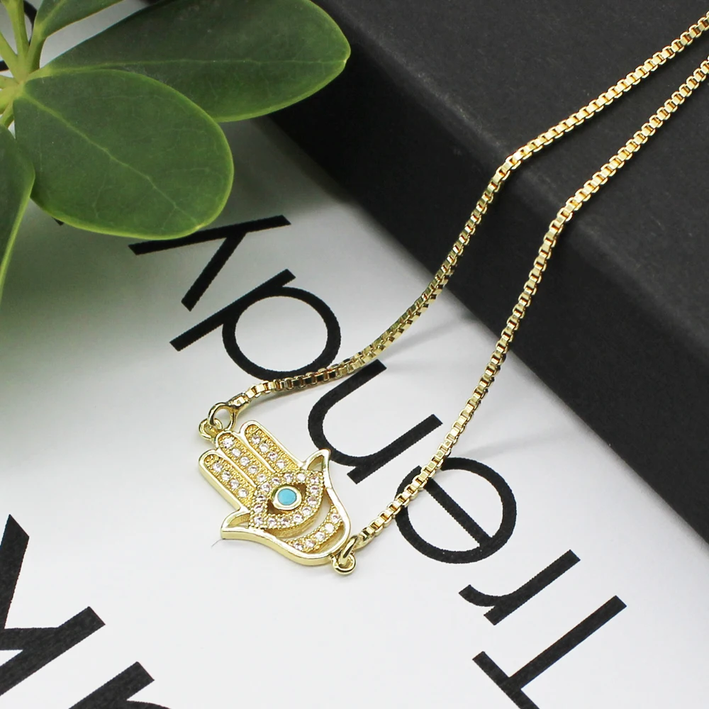 С украшением в виде кристаллов Хамса регулируемый браслет из Турции рука Фатимы