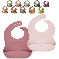 three dimensional adjustable soft silicone bib baby breast protection bag waterproof saliva feeding bib saliva towel