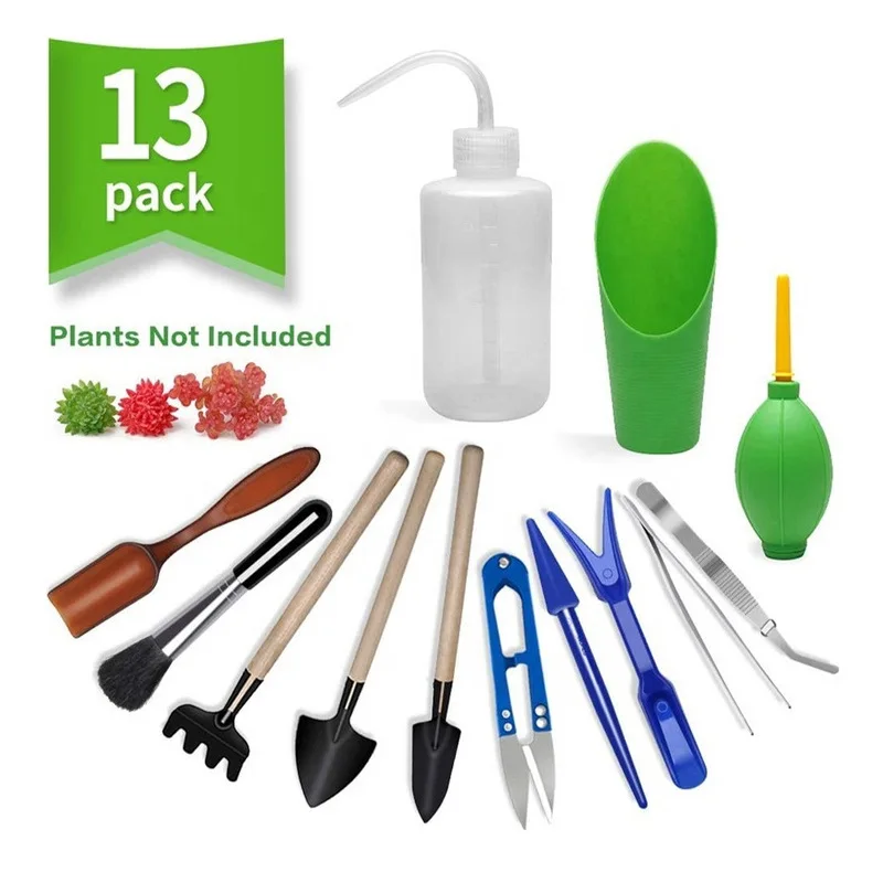 

12/13pcs Garden Planter Kit Succulent Plants Tools Mini Garden Hand Tools Set Indoor Bonsai Miniature Transplant Seedling Tool