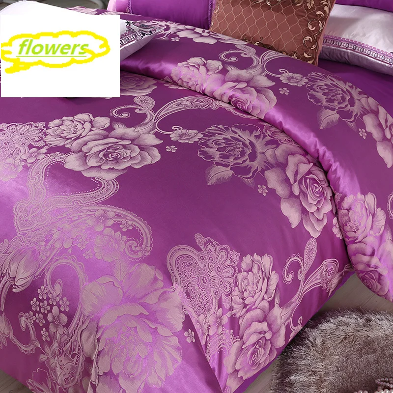 

SRF Luxury Bedding Sets Euro Tribute Duvet Cover Bed Sheet Hot Sale Queen King Double Cotton Jacquard Bed Linens Set