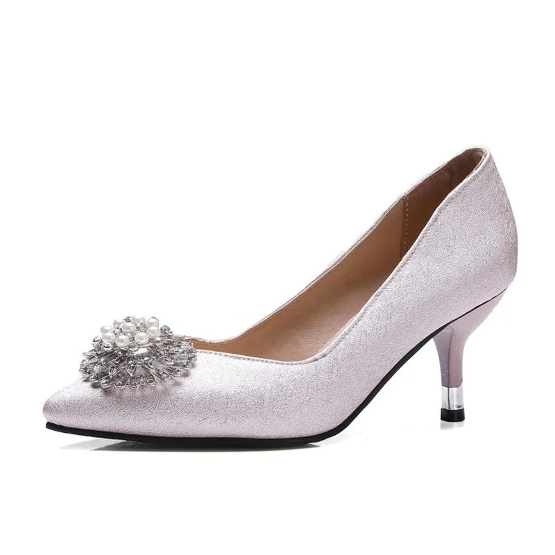 

Женские туфли-лодочки; весенняя женская обувь на высоком каблуке 6 см; Офисная Женская обувь с острым носком без застежки; большие размеры ...