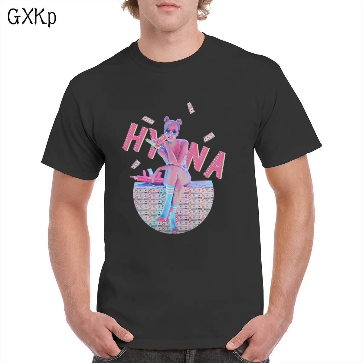 

Cute cartoon Kpop Hyuna T-Shirt Unisex Money graphics T-Shirt 100% Cotton Tops Female/Man