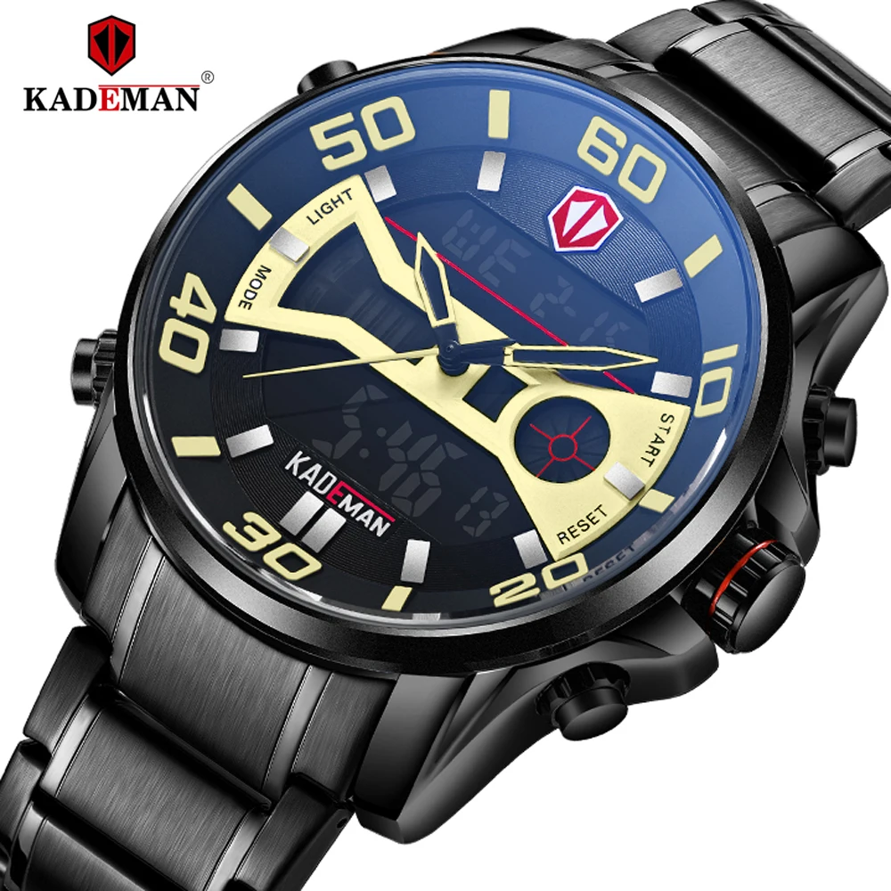 KADEMAN Модные мужские спортивные часы LED аналоговые цифровые армейские военные