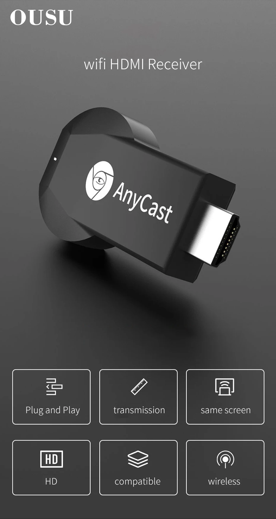 OUSU 1080 P bluetooth-приемник USB AUX адаптер беспроводной HDMI приемник аудио Bluetooth передатчик для наушников 4 K ТВ проектор