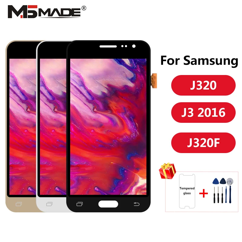 J320 регулировка для samsung Galaxy J3 дисплей J320 J320F J320M J320Y ЖК сенсорный экран дигитайзер дисплей Запчасти в сборе