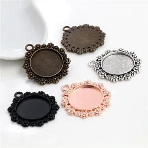 10 шт 20 мм Внутренний размер 4 вида цветов покрытый классический цветочный стиль кабошон основание Подвески поднос