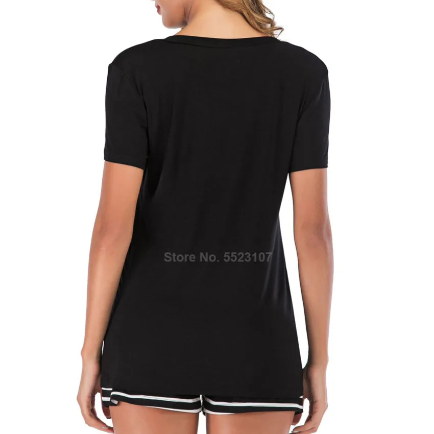 

2020 Basic Style Women Pajamas Sets Home Lounge Casual Comfortable V-neck Cotton T-shirt Shorts Clothing Set Nightwear Sleepwear