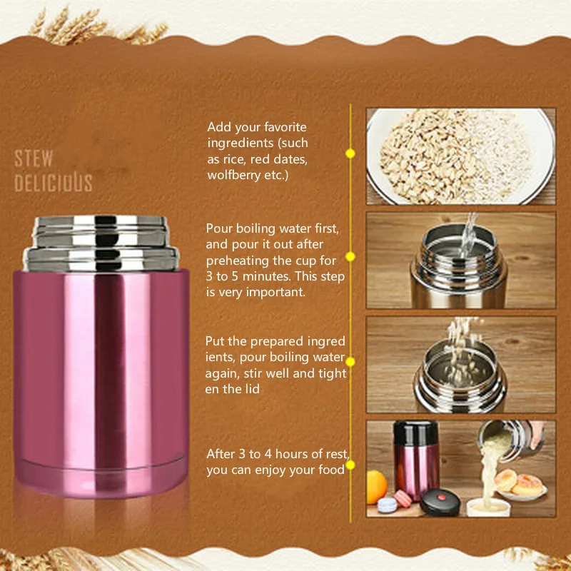 Термос для супа из нержавеющей стали 800/1000 мл|Вакуумные фляги и термосы| |