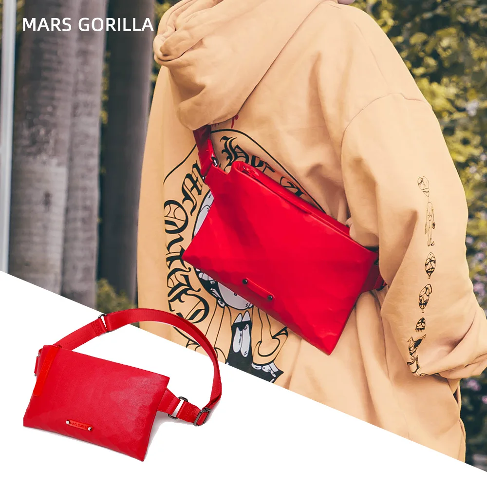 Женская нагрудная сумка поясная сумки на плечо женская кожаная через красная