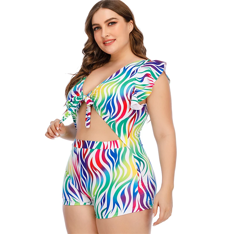 Большой Размеры Одна деталь купальники 2021 размера плюс 3XL 4XL 5XL Для женщин Высокая