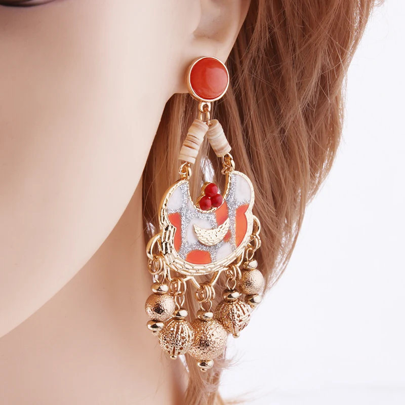 NeeFu WoFu Charm Earring Woman Drop Natural Stone Crystal Dangle Zinc Alloy Large Long Brinco Manual Ear Accessories Oorbellen | Украшения