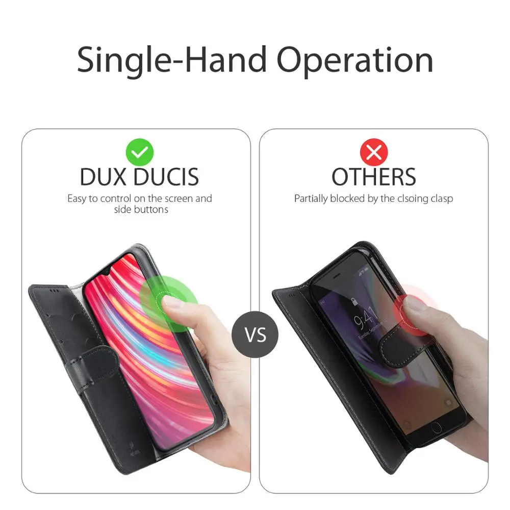 Флип-чехол DUX DUCIS из флока и кожи для Xiaomi Redmi Note 8 Pro магнитный чехол-Бумажник