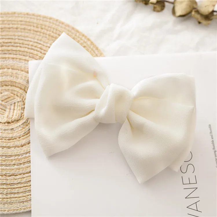 Винтажный Модный льняной негабаритный бант заколка для волос Корейский головной убор весенний конский хвост BB заколка для волос простой тканевый женский головной убор цветок подарок