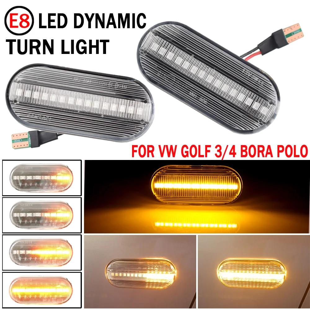 

2pcs Led Dynamic Side Marker Turn Signal Light Sequential Blinker Light For Volkswagen VW Bora Golf 3 4 Passat 3BG Polo SB6