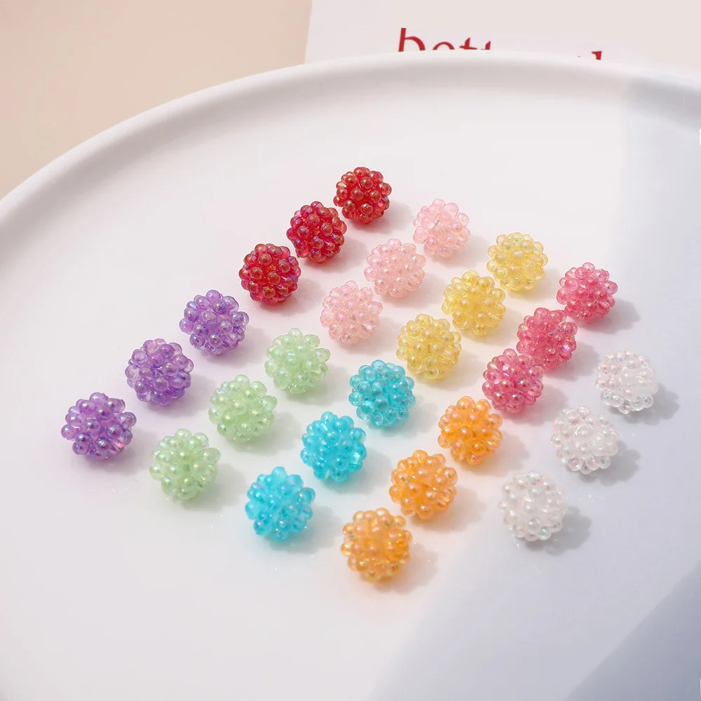 

30PCS 10mm Acrylic beads Colourful pendant For Jewelry Making Diy Earrings Supplies Handmade accessories