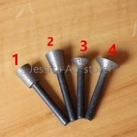 4pcs 46 grit coarse sand diamond cutting heads stone carving nail head electric rotary burrs marble grinding lettering tools