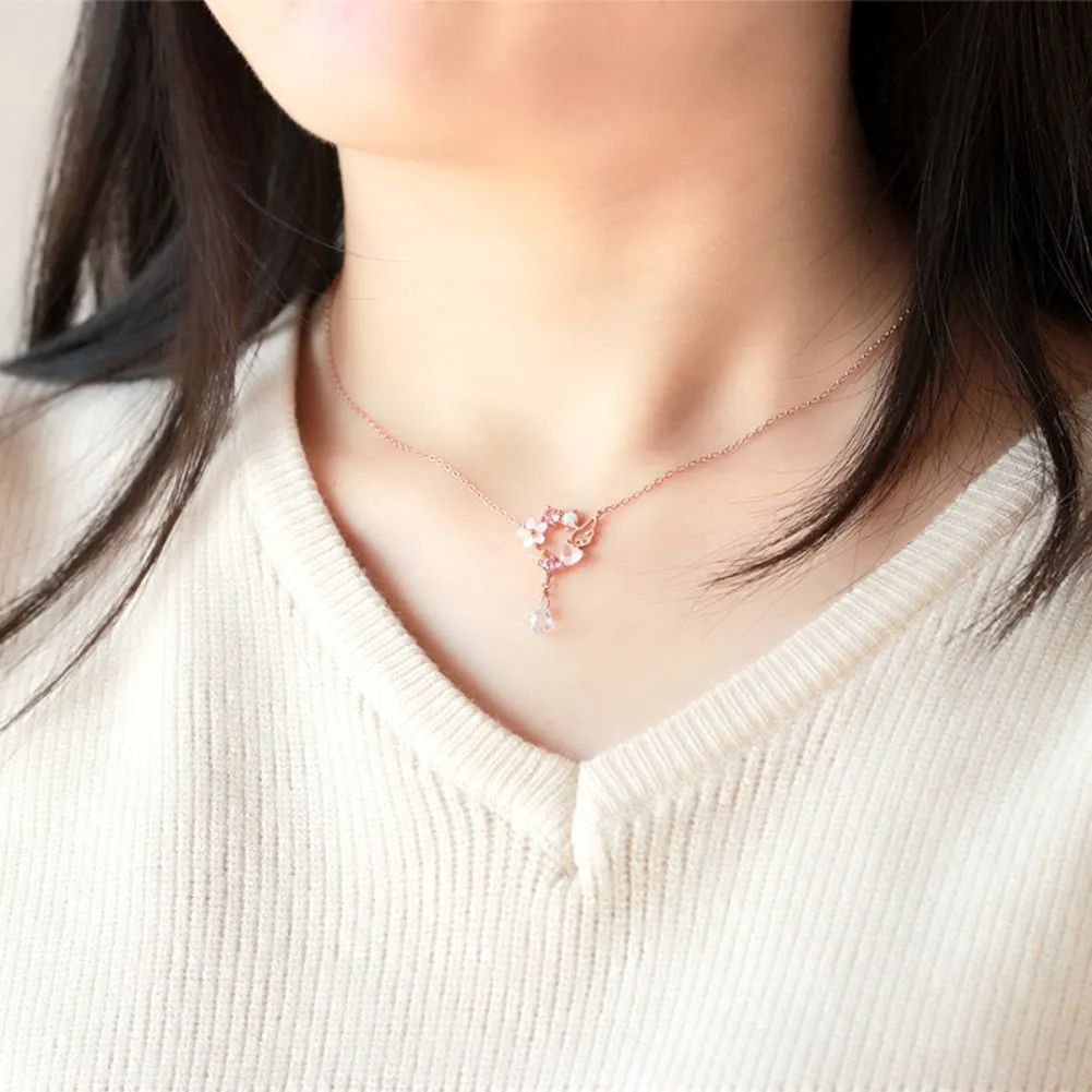 

Sterling S925 Silver Necklace Gold Plated Fairy Tale The Wings of Dream for Women Girlfriend Gift Luxury JewelryALTB-1087