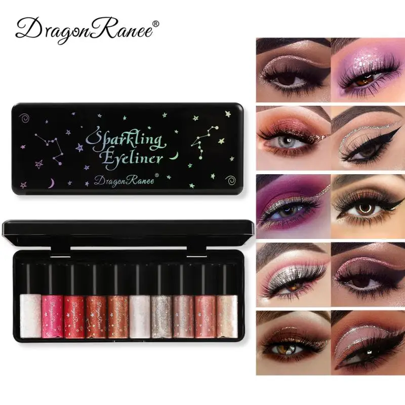 

10pcs/set DRA Diamond Shining Liquid Eyeliner Fine Pearlescent Eye Shadow Color-rendering