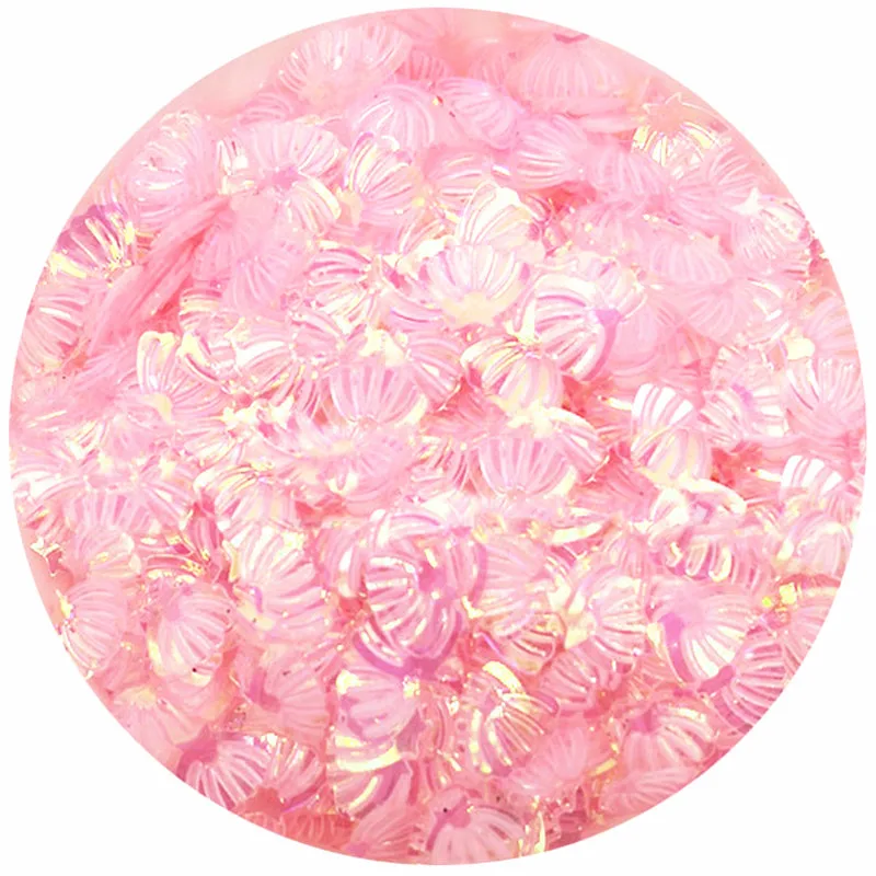 Блестки для ногтей прозрачные розовые смешанные звезды сердце ракушки цветок