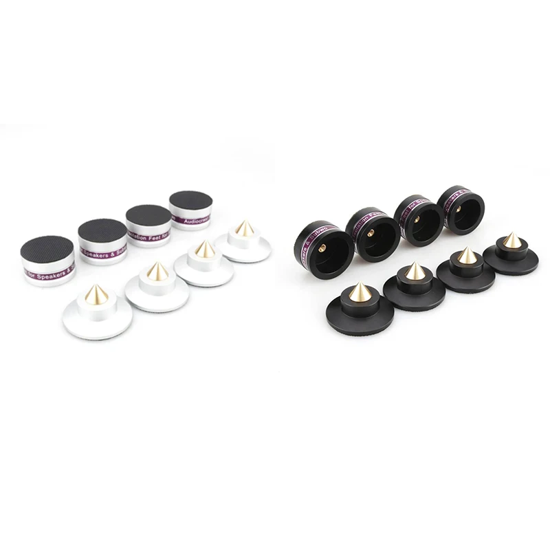 

4PCS Aluminium Alloy Shockproof Spike+Pad Isolation Stand HiFi Amplifiers Audio Isolation Spike Stand Feet Pads